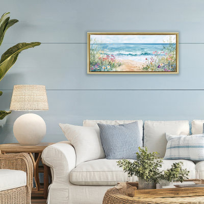 Cadre flottant Wildflower Seascape Beach, design par Heidi Kuntz