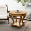 Table basse de petite taille avec pieds incurvés et rangement latéral pour un espace de vie compact, rangement de salle à manger chic en bois naturel, placage