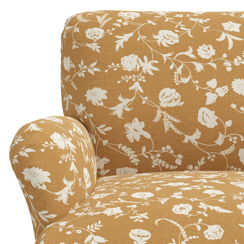Fauteuil large de 32 po Allura, Floral Robina ocre