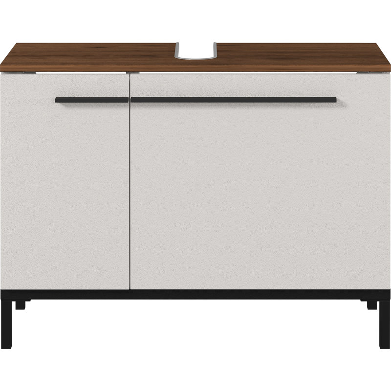 Yonkers  Metal Back to Wall Toilet Unit, White / Red
