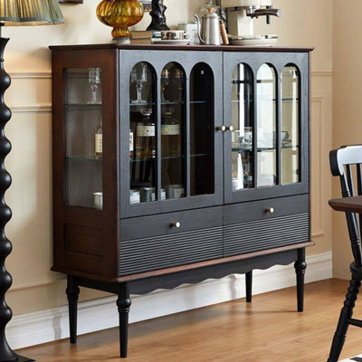 French-style retro black luxury storage cabinet