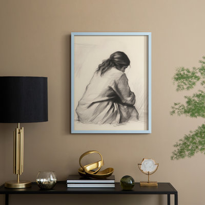 Vintage Portrait Print I Framed Print - Solid Wood