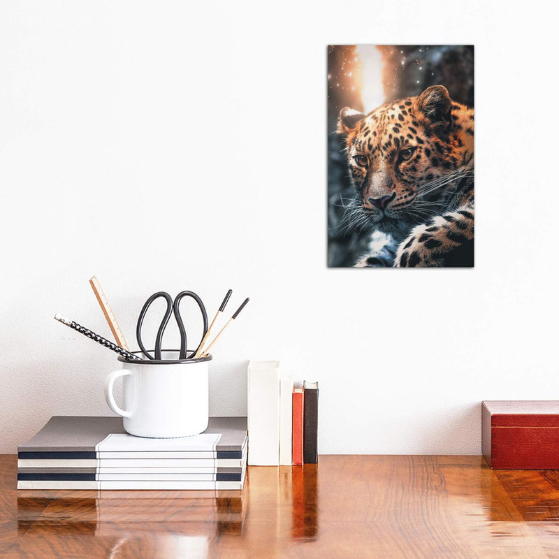 Leopard Sparkles by Zenja Gammer - Wrapped Canvas Print, 20.32 cm H x 30.48 cm W