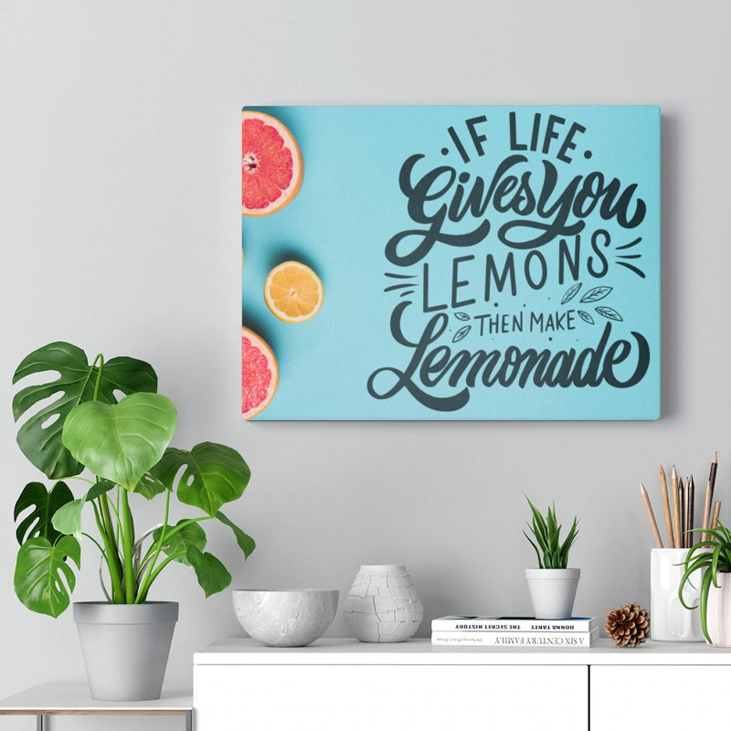 Make a Lemonade 1 Piece Wrapped Canvas Wall Art, 28cm H x 36cm W