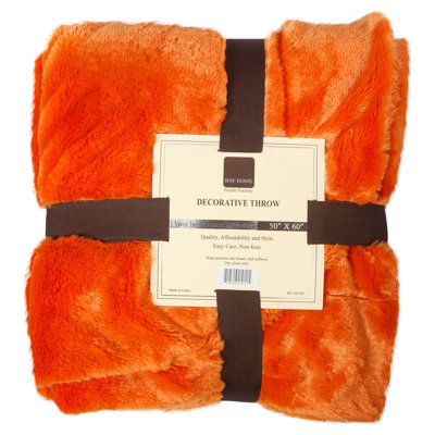 Couverture jetée imitation fourrure unie