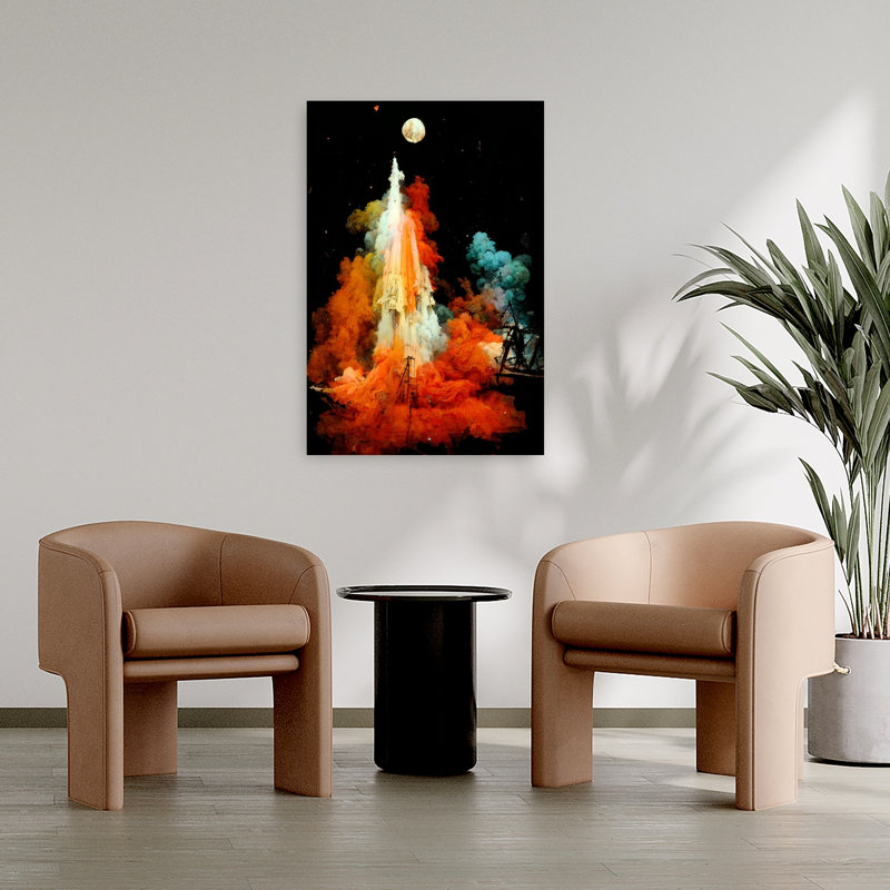 The Launch Abstract Contemporary Landscape Nature Wall Art Print by Treechild - Wrapped Canvas Print, 91.44cm H x 60.96cm W