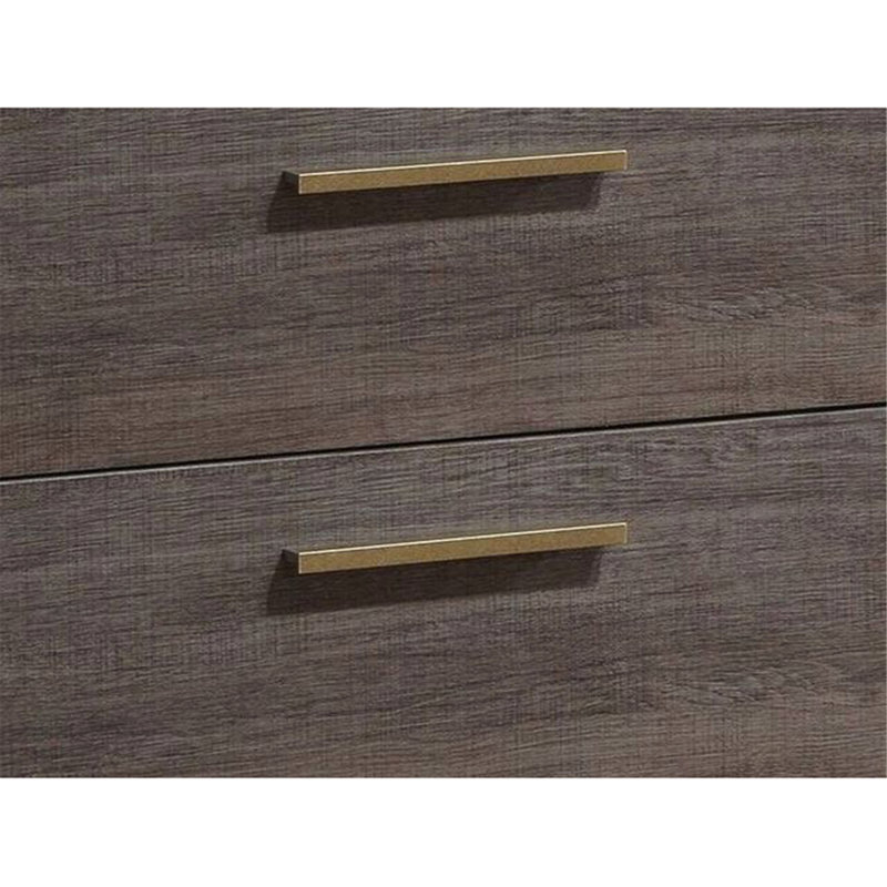 Table de chevet en bois, table de chevet de style contemporain avec 2 tiroirs