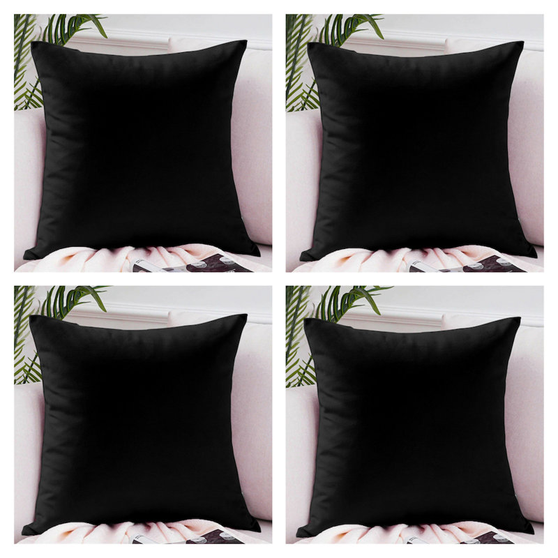 Nayelee Square Cushion Cover, Black