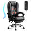 Chaise de bureau chauffante avec fonction lombaire, soutien lombaire réglable, rotation sur 360 degrés pour un confort ergonomique avec repose-pieds rétractable par vibration, construction, couleur noire