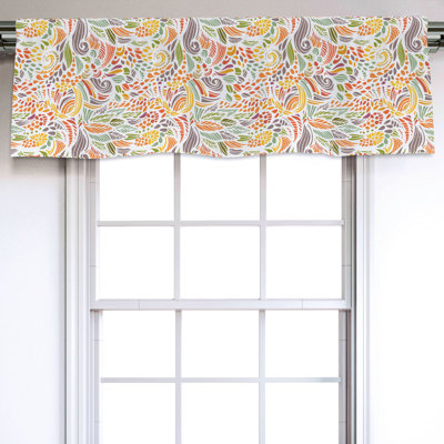 Sateen Floral Ruffled Window Valance