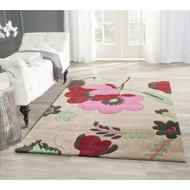 Bella 48" x 31" Multicolor Hand-Tufted Wool Area Rug
