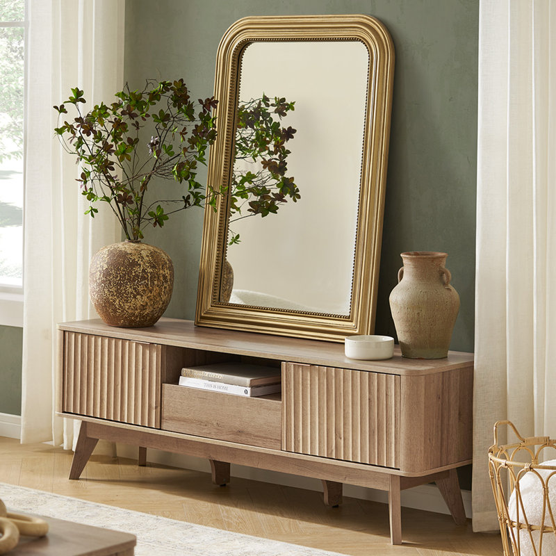 Dorcus TV Stand for TVs up to 60", Golden/Oak