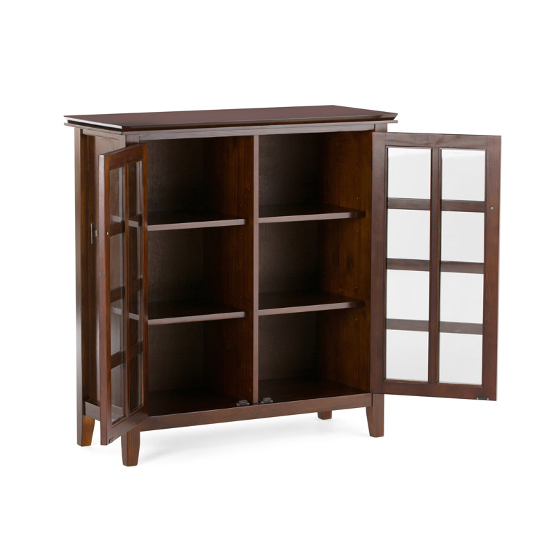 Armoire de rangement moyenne en bois brun roux Artisan