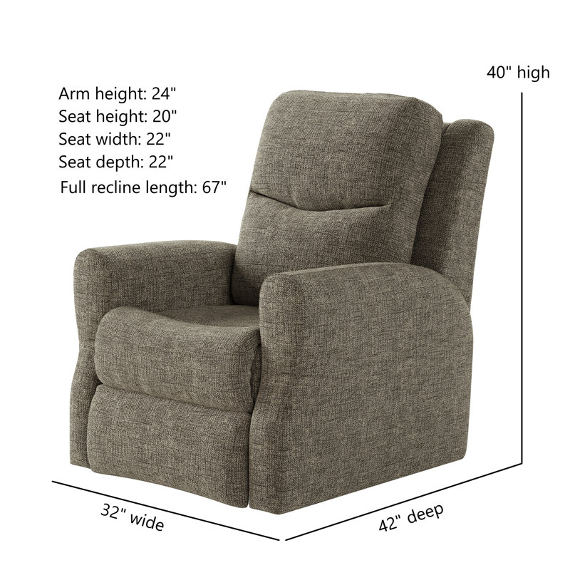 Fame Rocker Recliner, Pale Brown, Manual Rocker