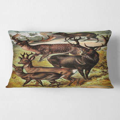 «Vintage Mammals I» - Coussin à imprimé campagnard