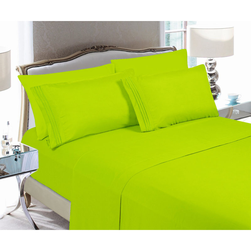 Microfiber Sheet Set with Deep Pocket Fitted Sheet, Full Sheet Set with 2 Pillowcases, Green