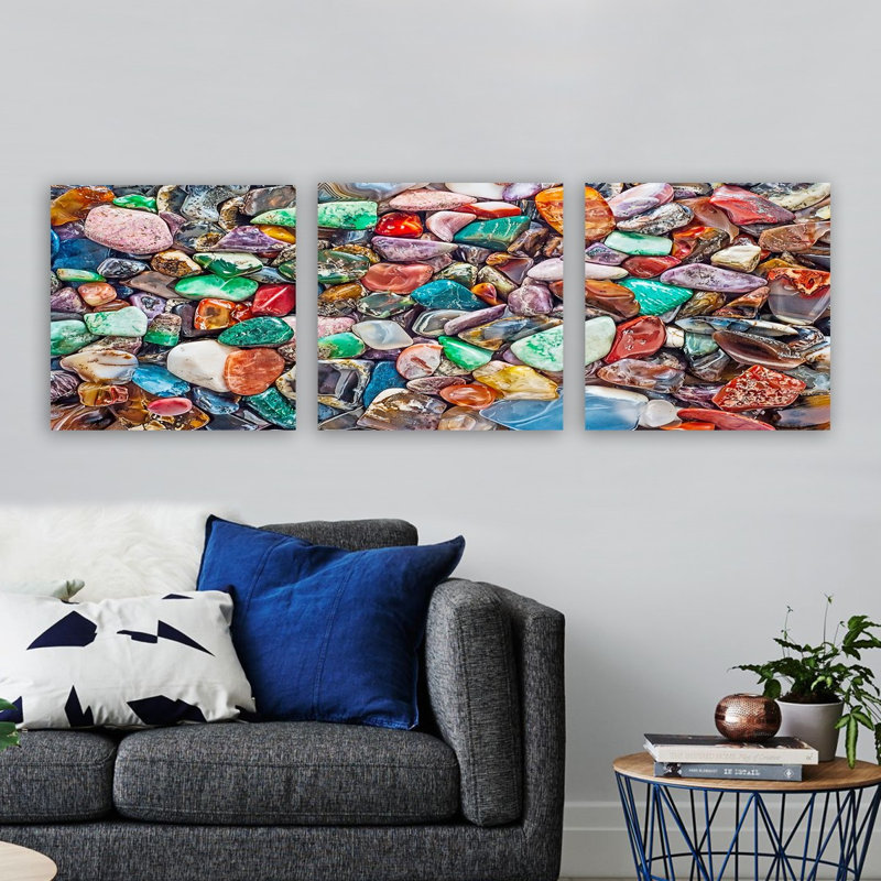 Superbe ensemble de peinture sur toile décorative (3 pièces), 100% toile, taille totale: 11,8 x 35,4 pouces | 100% cadre en bois, épaisseur: 1,2 po | Parfait pour le salon, la chambre à coucher et le bureau, collection d'art accrocheuse