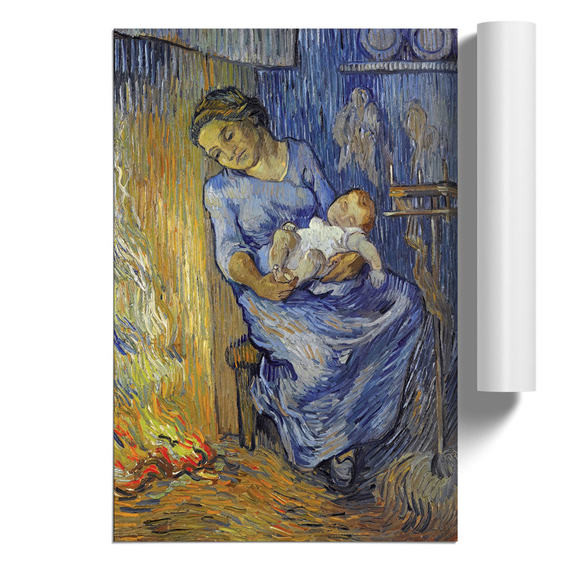 Mother with Child by Vincent van Gogh - Frameless Print, 30cm H x 21cm W x 0.1cm D
