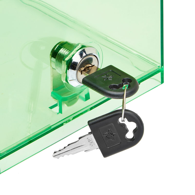 Boîte à gouttes en plastique verrouillable suggestion, Cristal / vert