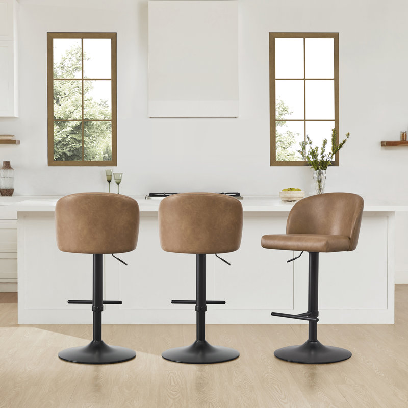 Tabouret pivotant à hauteur réglable, Noir, 3