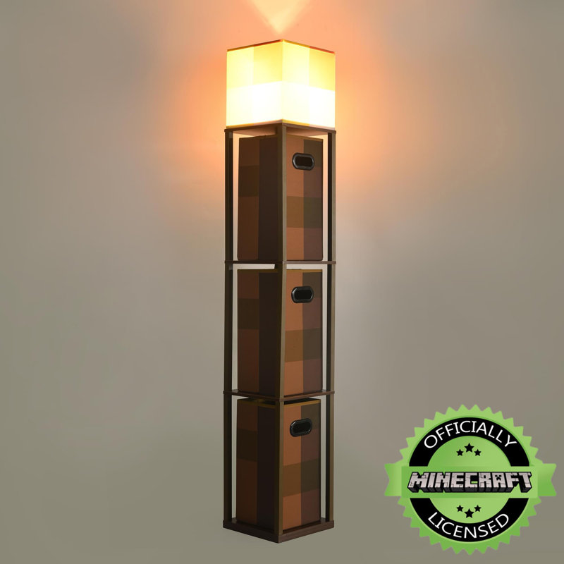5' Multifunctional Minecraft Torch Floor Lamp with Storage