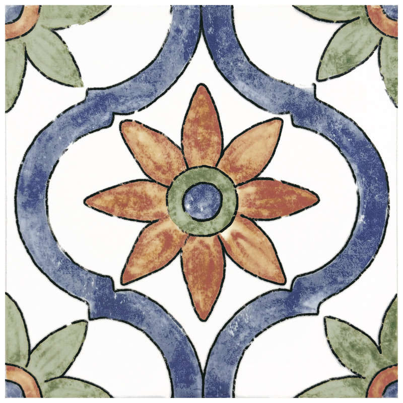 Carreau de porcelaine pour plancher et mur 4 1/2 po x 4 1/2 po Sentier
