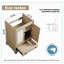 Meuble-lavabo de salle de bain moderne avec lavabo en céramique 1 tiroir et rangement autoportant pour salle de bain