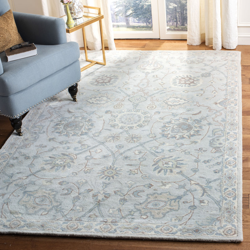 Tapis oriental en laine touffeté à la main Wahcheechee, Rectangle 8 pi x 10 pi