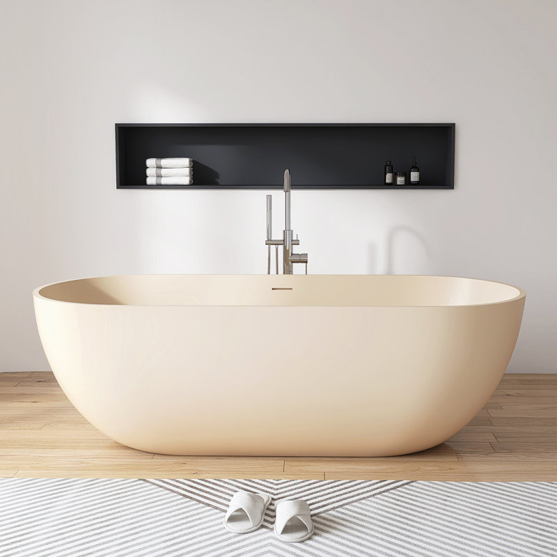 Baignoire de trempage à surface solide 69 po. X 30 po., Café au lait
