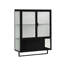 Buffet de rangement contemporain avec porte-serviettes et armoire à deux portes, armoire murale en verre noir pour couloir