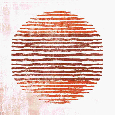 Terracotta Circle Lines 1, peinture sur toile tendue