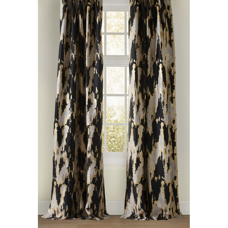 Mariah Room Darkening Curtain, 50" W x 108" L, Onyx