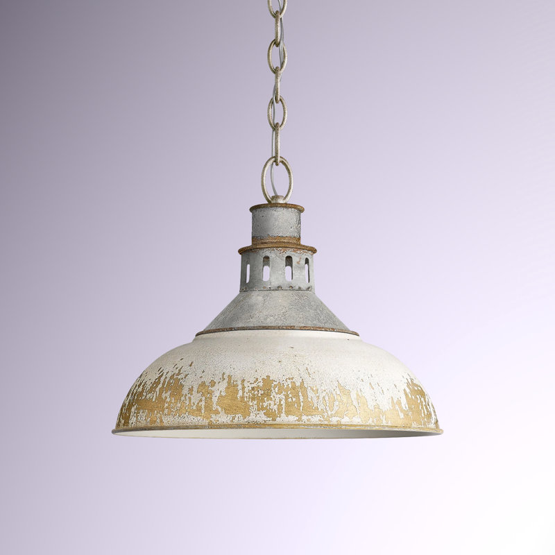 Mercado 1-Light Dimmable Shaded Pendant, Antique Ivory