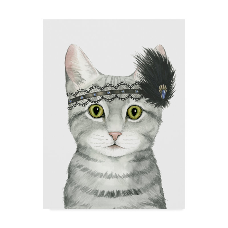 « downton cat iii », peinture sur toile tendue, H 19 po x l 14 po x P 2 po