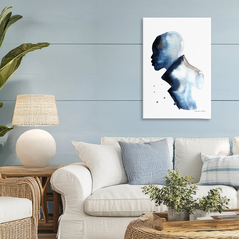 Feeling Blue Portrait Silhouette, conception de Simone Elum, H 30 po x l 20 po