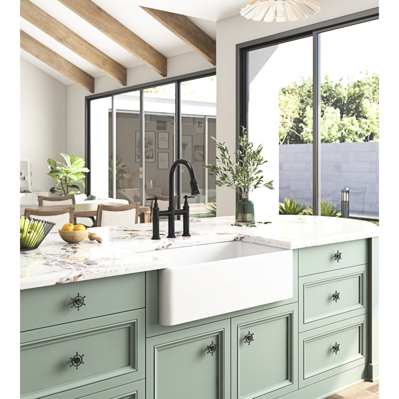 White Undermount Kitchen Sink - Deep Apron Ceramic 10.25 In. X 17.98 30.69 In., 85.53 Lb, 16.00 24.00 36.00 Package 10X18x30 In, 84 Lbs, 16X24x36 In Package, 103 Lbs