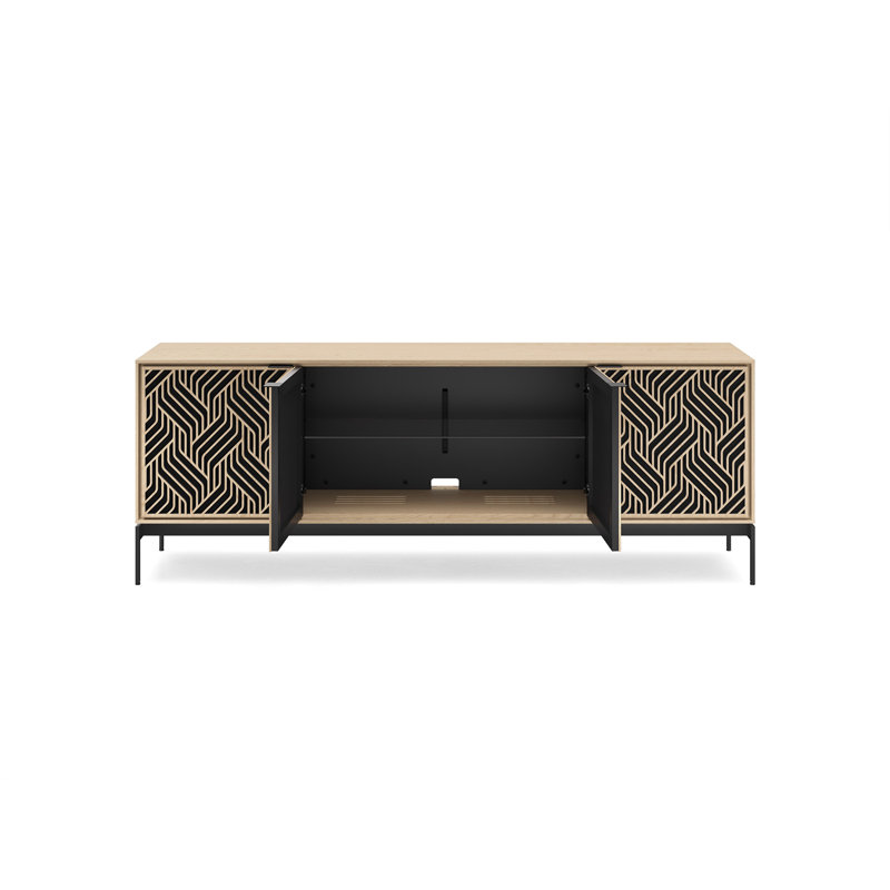 Elements - Cabinet with Console Base - Weave Door, Washed Oak