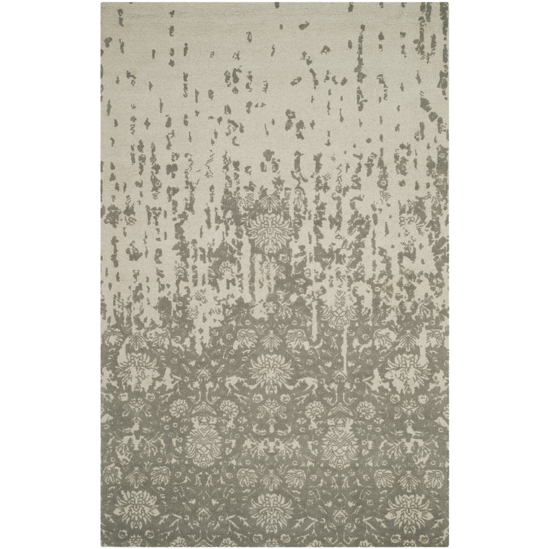 Tapis sauge / gris touffeté à la main Ellicottville, Rectangle 2 pi x 3 pi