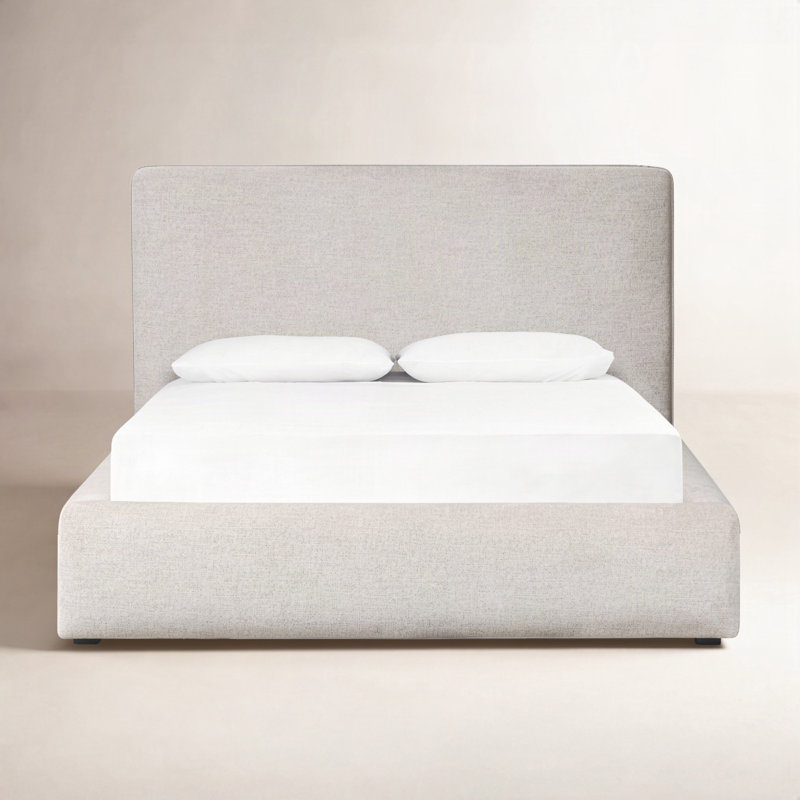 Azar Upholstered Platform Bed, King, Plushtone Linen