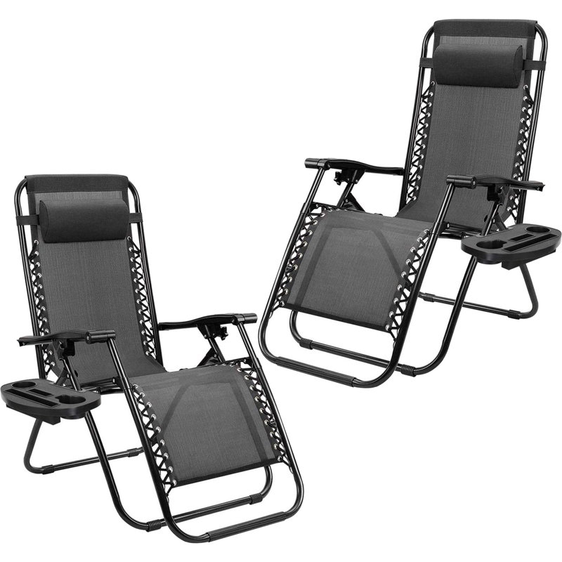 Andreya Folding Zero Gravity Chair, Black