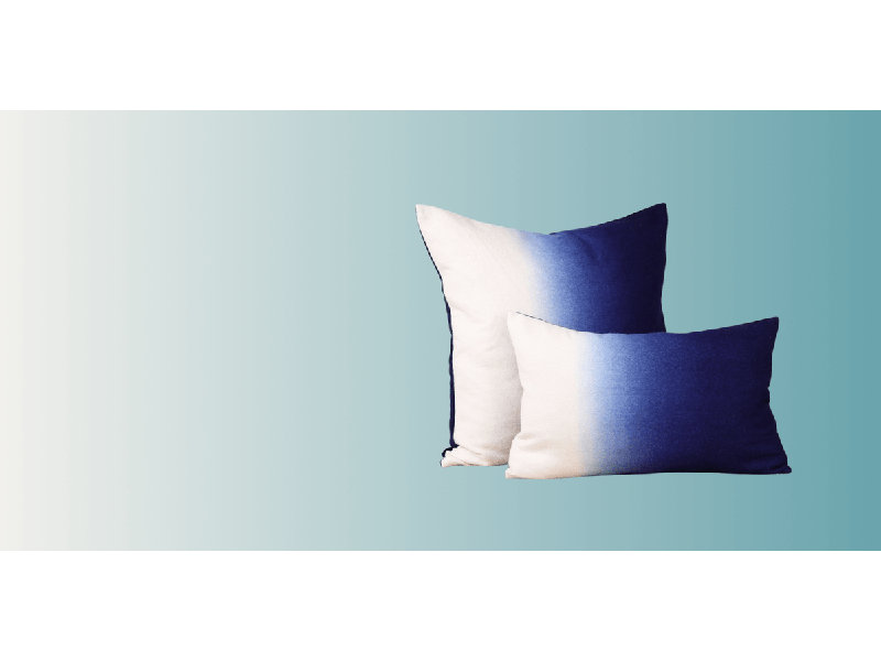 Hand-dyed Ombre Baby Alpaca Rectangle Throw Pillow