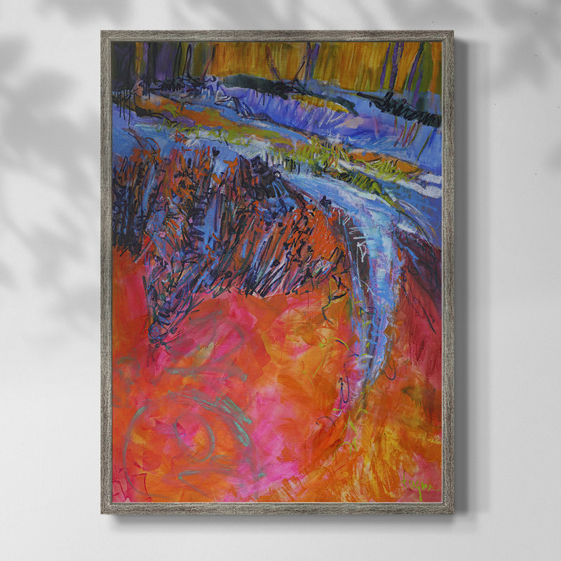 «Vibrant Flow I», reproduction encadrée - bois massif, H 11 po x l 9 po