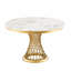 Table de salle à manger ronde avec une texture de marbre exquise, une base en acier inoxydable de 400 livres et une table de fête-1924693328