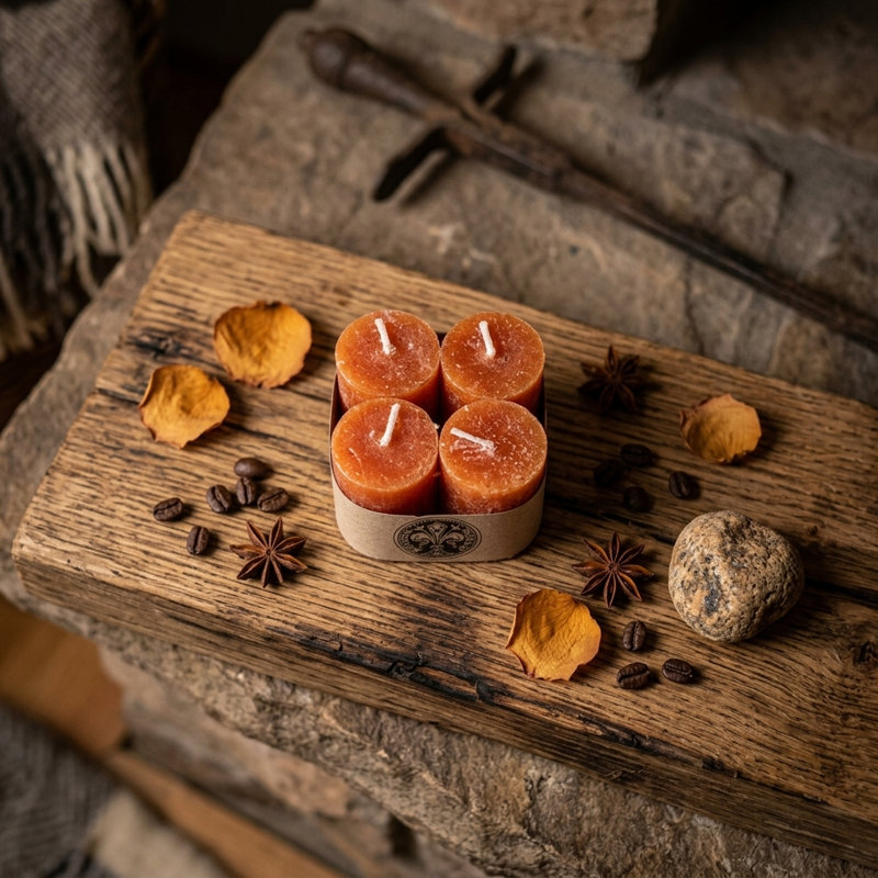 Bougie cylindrique sans parfum, Cognac