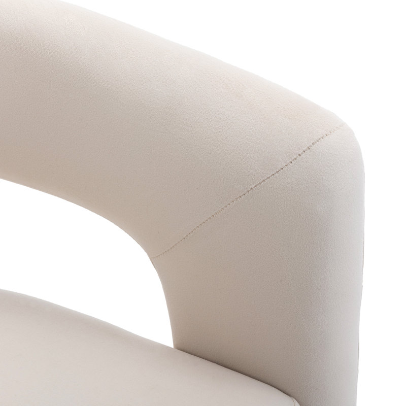 Ivory Velvet Upholstered Modern Side Chair Set