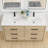 Porto 60'' Free Standing Double Bathroom Vanity with Quartz Top-1880619357-1880579334