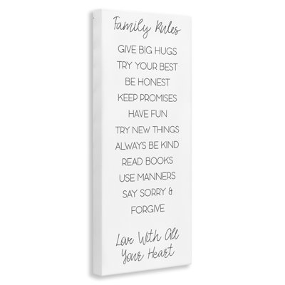 «Minimal Family Rules», art mural sur toile par SD graphiques studio