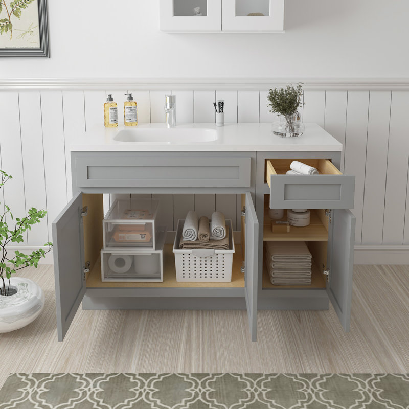 Base de meuble-lavabo simple 51 po seulement, Gris