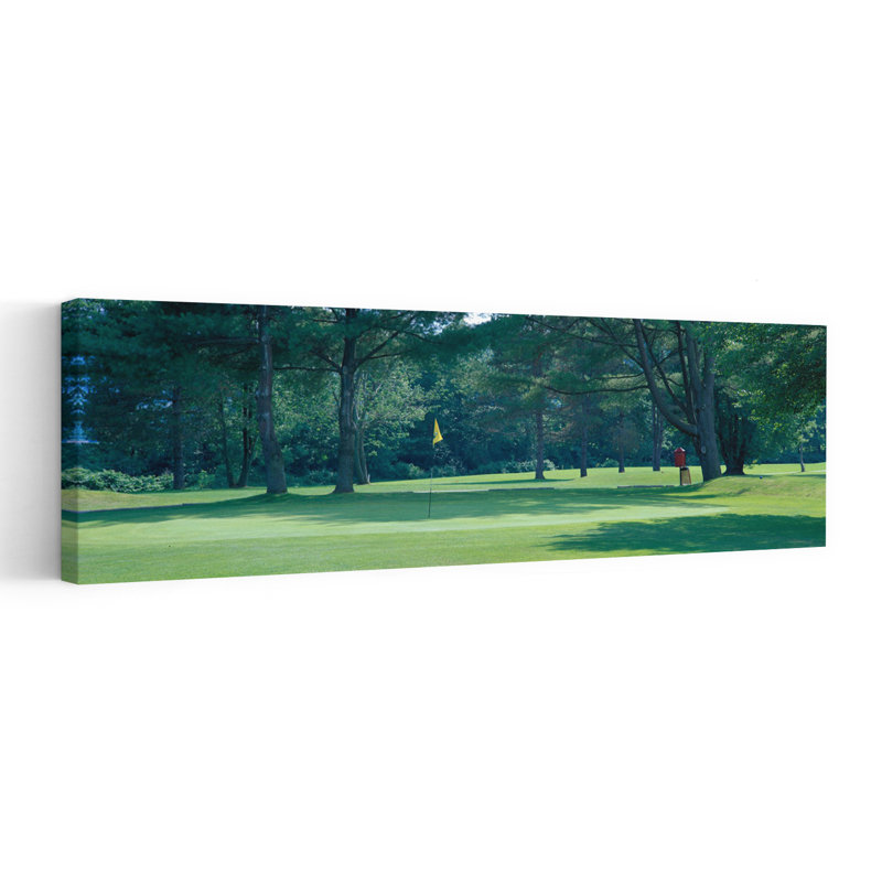 Parcours de golf, comté de Broome, art abstrait contemporain, arbre, été, H 36 po x l 12 po