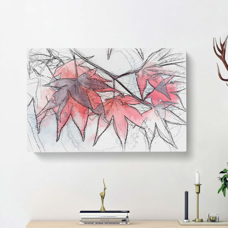 Leaves Of A Maple Tree In Abstract - Wrapped Canvas, 60cm H x 91cm W x 3cm D